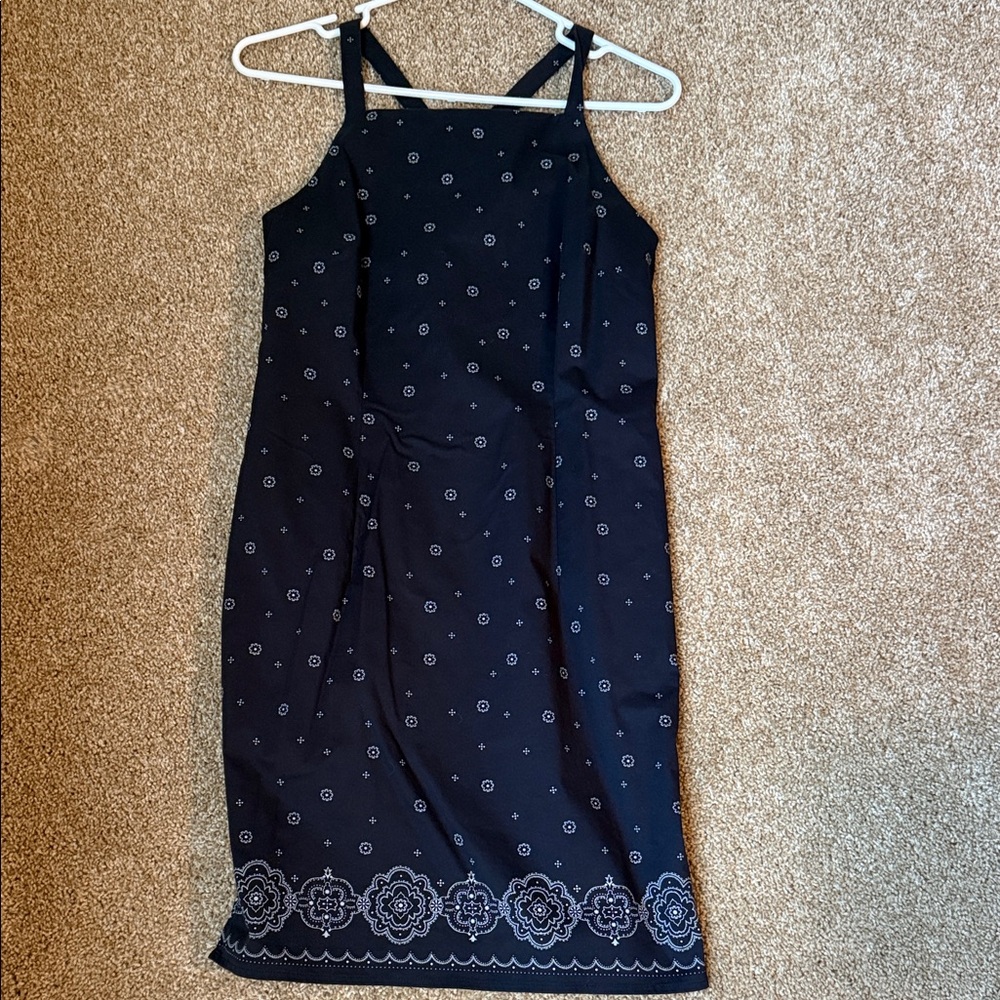 LOFT Black and White Patterned Dress